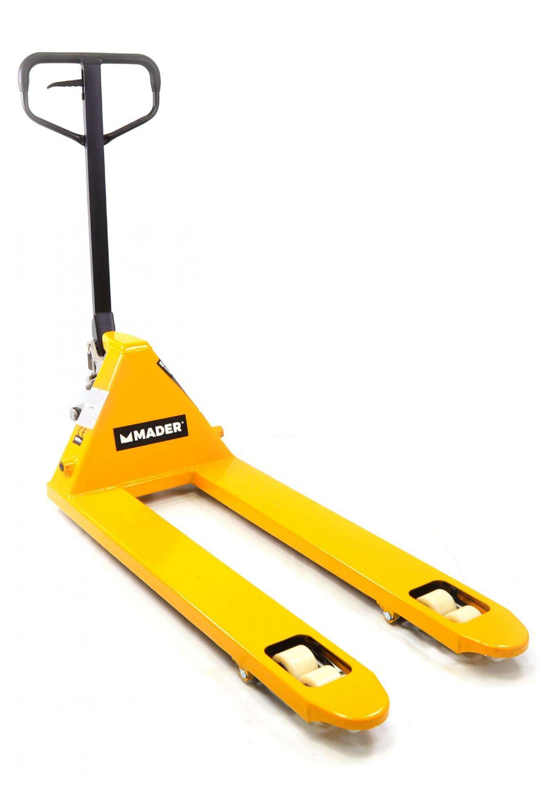 Porta-Paletes Hidráulico, 2.5Ton, 540mm, Roda Borracha + Nylon refª 65298 MADER