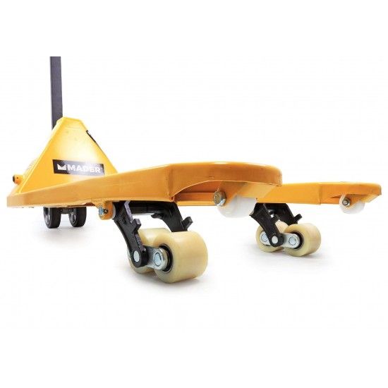 Porta-Paletes Hidrulico, 2.5Ton, 540mm, Roda Borracha + Nylon ref 65298 MADER