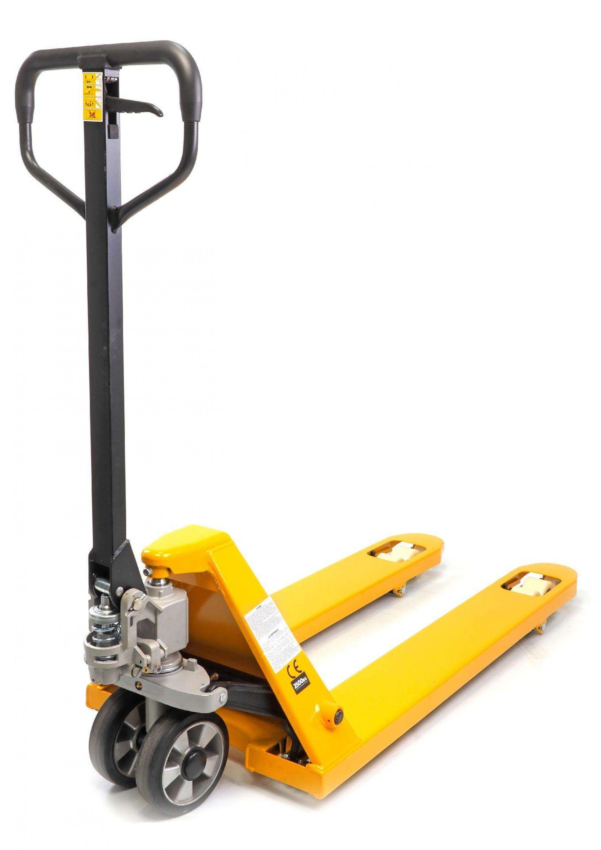 Porta-Paletes Hidráulico, 2.5Ton, 540mm, Roda Borracha + Nylon refª 65298 MADER