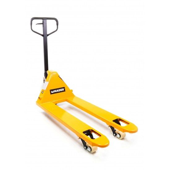 Porta-Paletes Hidrulico, 2.5Ton, 540mm, Roda Borracha + Nylon ref 65298 MADER