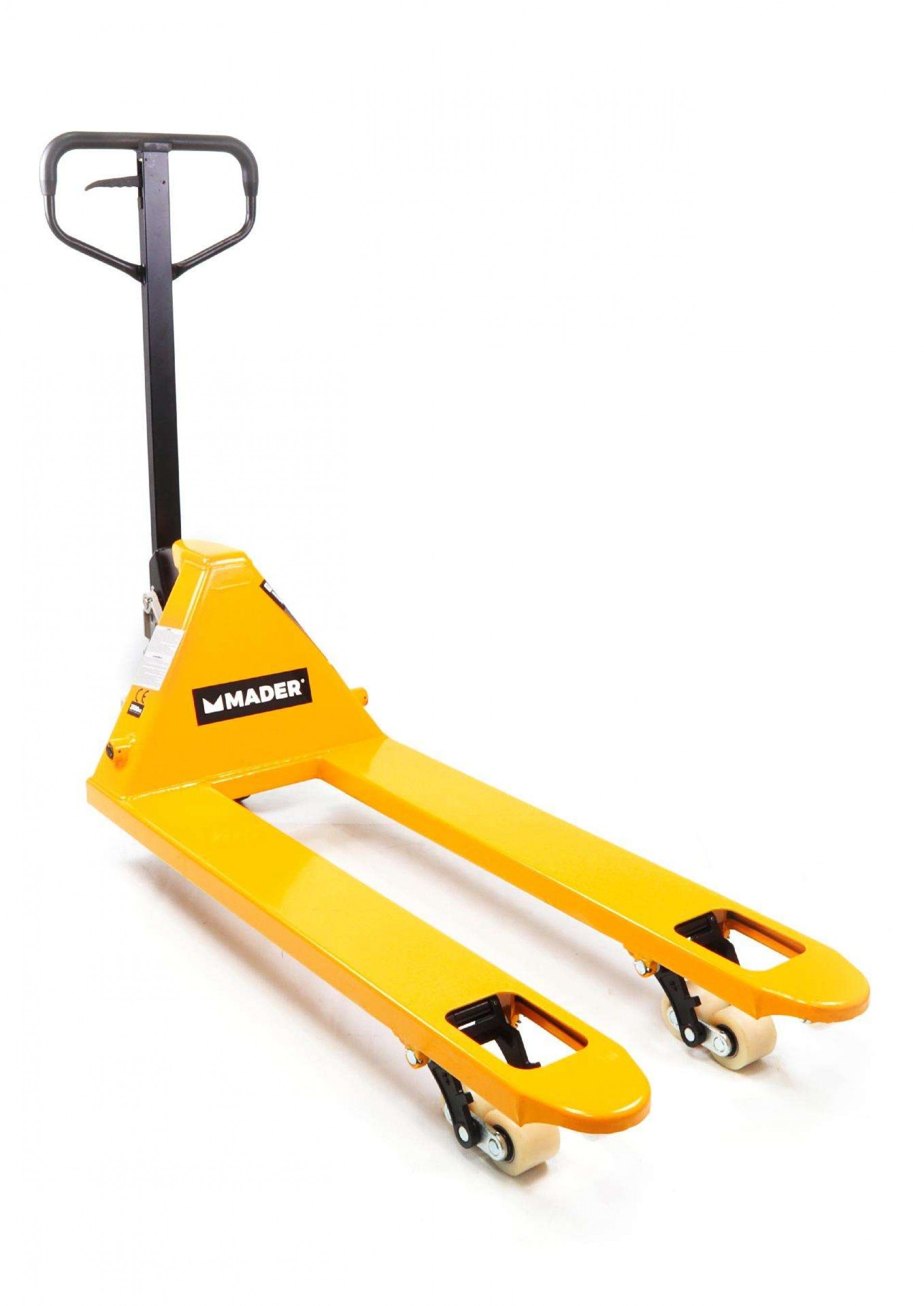 Porta-Paletes Hidráulico, 2.5Ton, 540mm, Roda Borracha + Nylon refª 65298 MADER