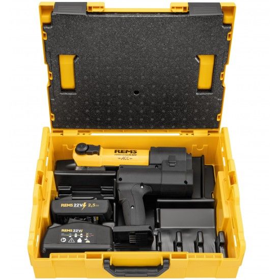 Kit prensadora Akku-Press E 22V ACC B-P L-box [576017 R30J]+ Bateria 2.5Ah +t-shirt  ref 576x13 R30