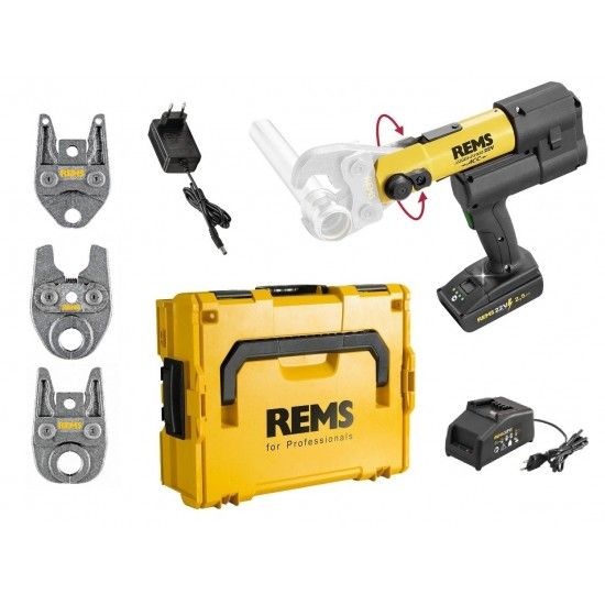 Kit prensadora Akku-Press E 22V ACC B-P L-box [576017 R30J]+ Bateria 2.5Ah +3 tenazes [U20, U25, U32