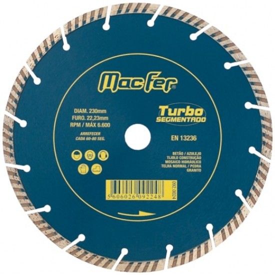 Disco diamantado Turbo Segmentado 125mm refª 092.0022 MACFER Disco diamantado Turbo Segmentado 125mm refª 092.0022 MACFER