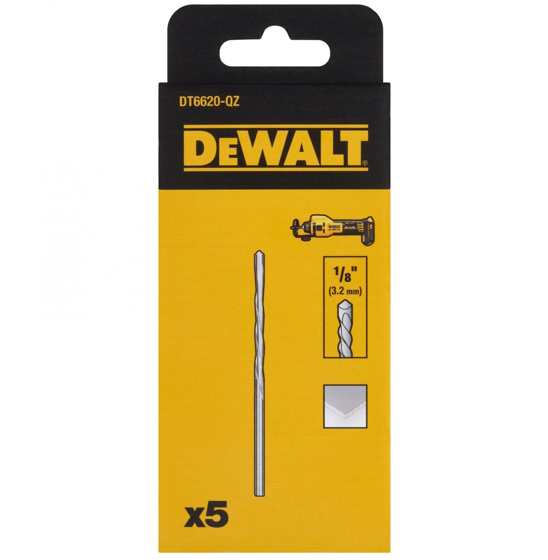 Broca corte gesso 1/8 (5pç) refª DT6620-QZ DEWALT