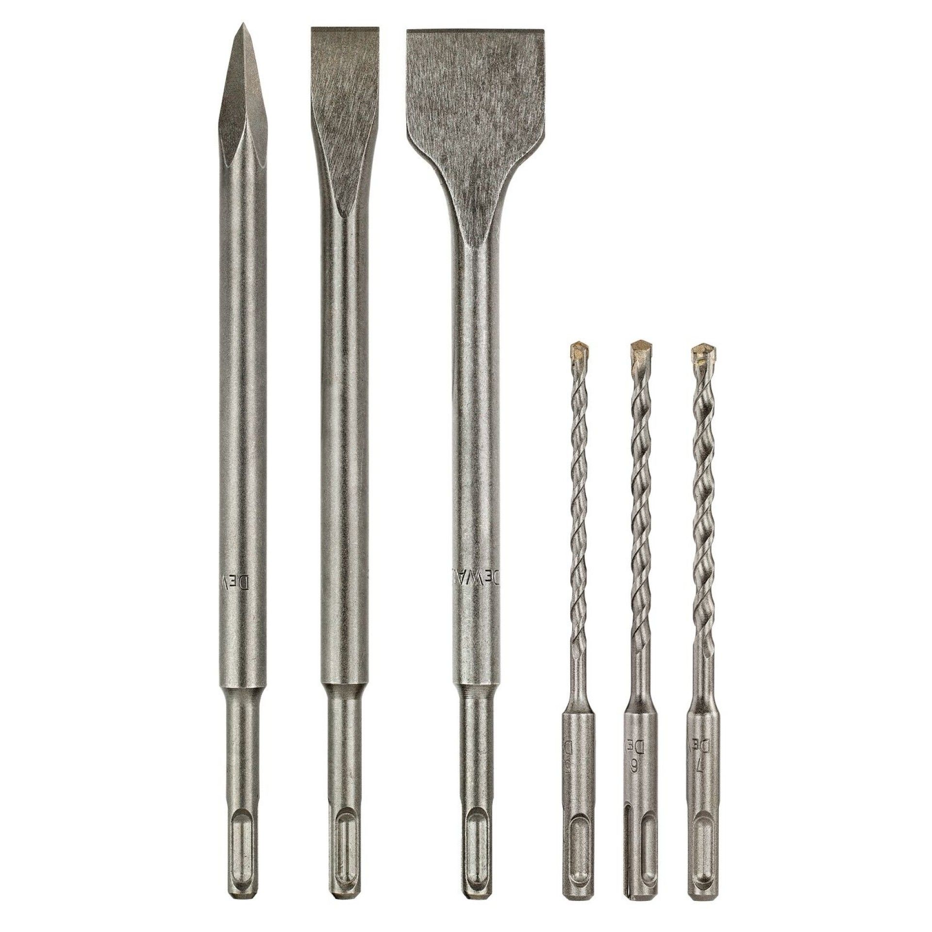 Kit ponteiro, cinzeis e brocas Sds-Plus 6pç refª DT60331-QZ DEWALT