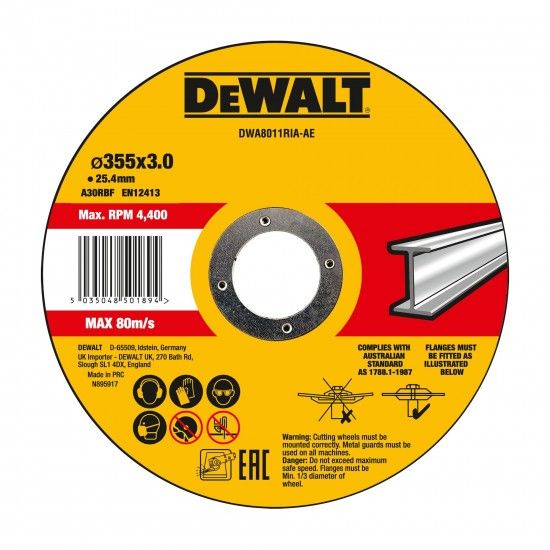 Disco corte metal Ø355mm refª DWA8011RIA-AE  DEWALT Disco corte metal Ø355mm refª DWA8011RIA-AE  DEWALT