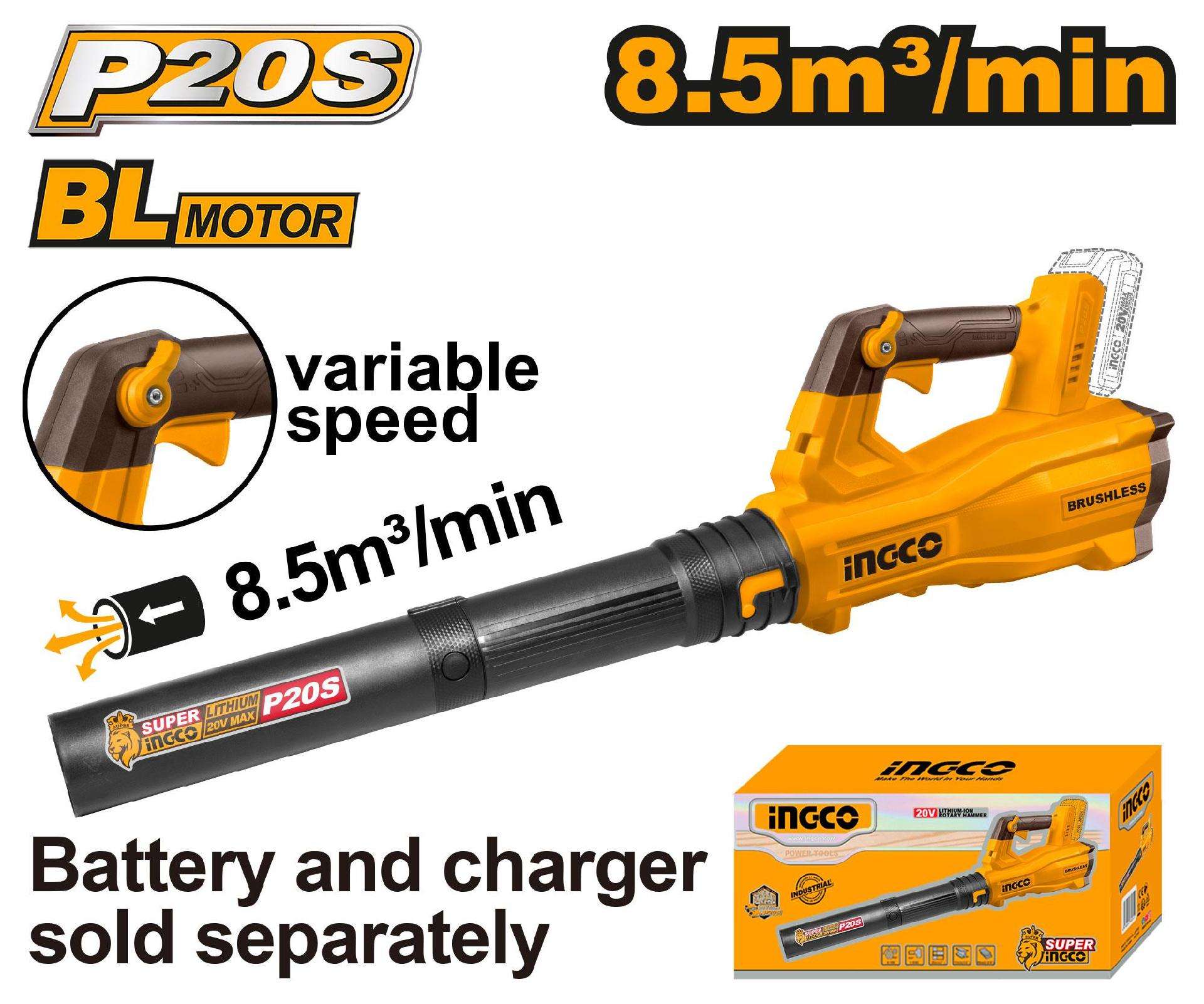 Soprador 20V Brushless refª CABLI20428 INGCO