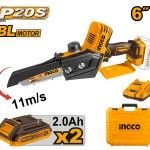 Mini Podadora 20V Brushless 15Cm + 2 Bat 2A + Carregador + Mala refª CGSLI20686 IngCo Mini Podadora 20V Brushless 15Cm + 2 Bat 2A + Carregador + Mala refª CGSLI20686 IngCo