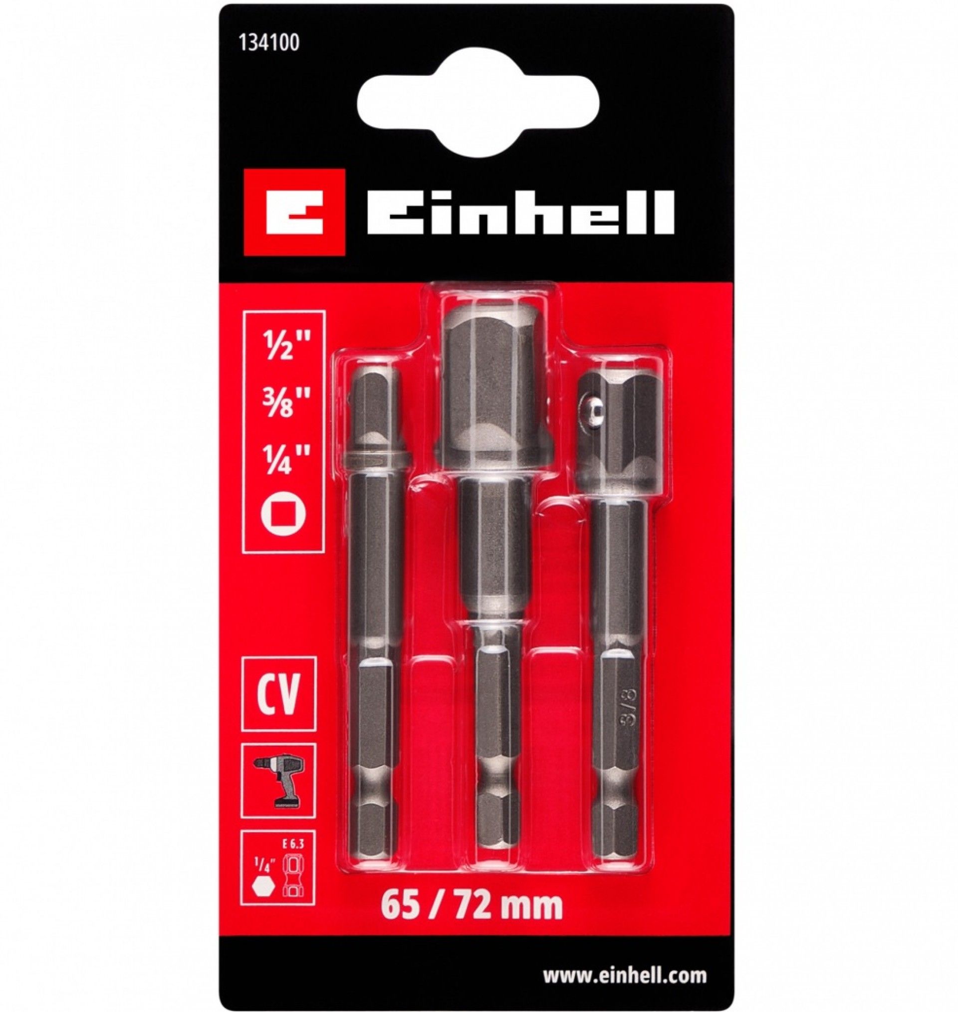 Adaptadores ¼ p/chaves caixa 3pç refª 134100 KWB