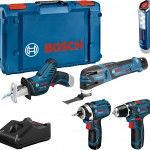 Kit de 5 ferramentas12V:GSR 12V-15 + GOP 12V-28 + GDR 12V-105 + GSA 12V-14 +GLI 12V-300+ 3x GBA 12V Kit de 5 ferramentas12V:GSR 12V-15 + GOP 12V-28 + GDR 12V-105 + GSA 12V-14 +GLI 12V-300+ 3x GBA 12V