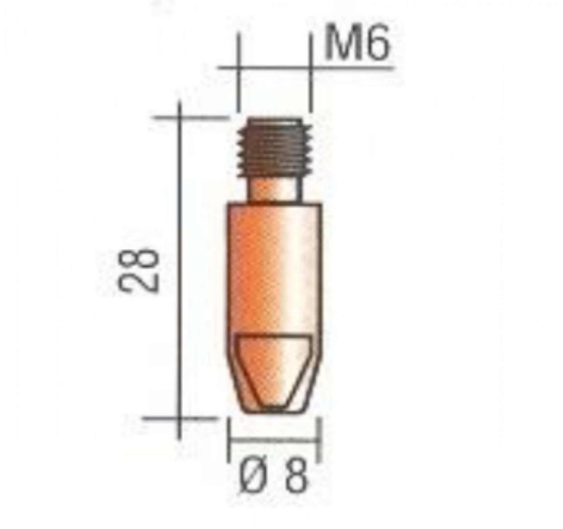 Bico M6 PLUS 25 D 0.8mm (1pç) refª MD0009-08