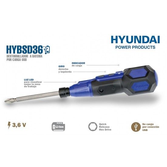 Aparafusadora 10Nm 3.6V ref HYBSD36 HYUNDAI