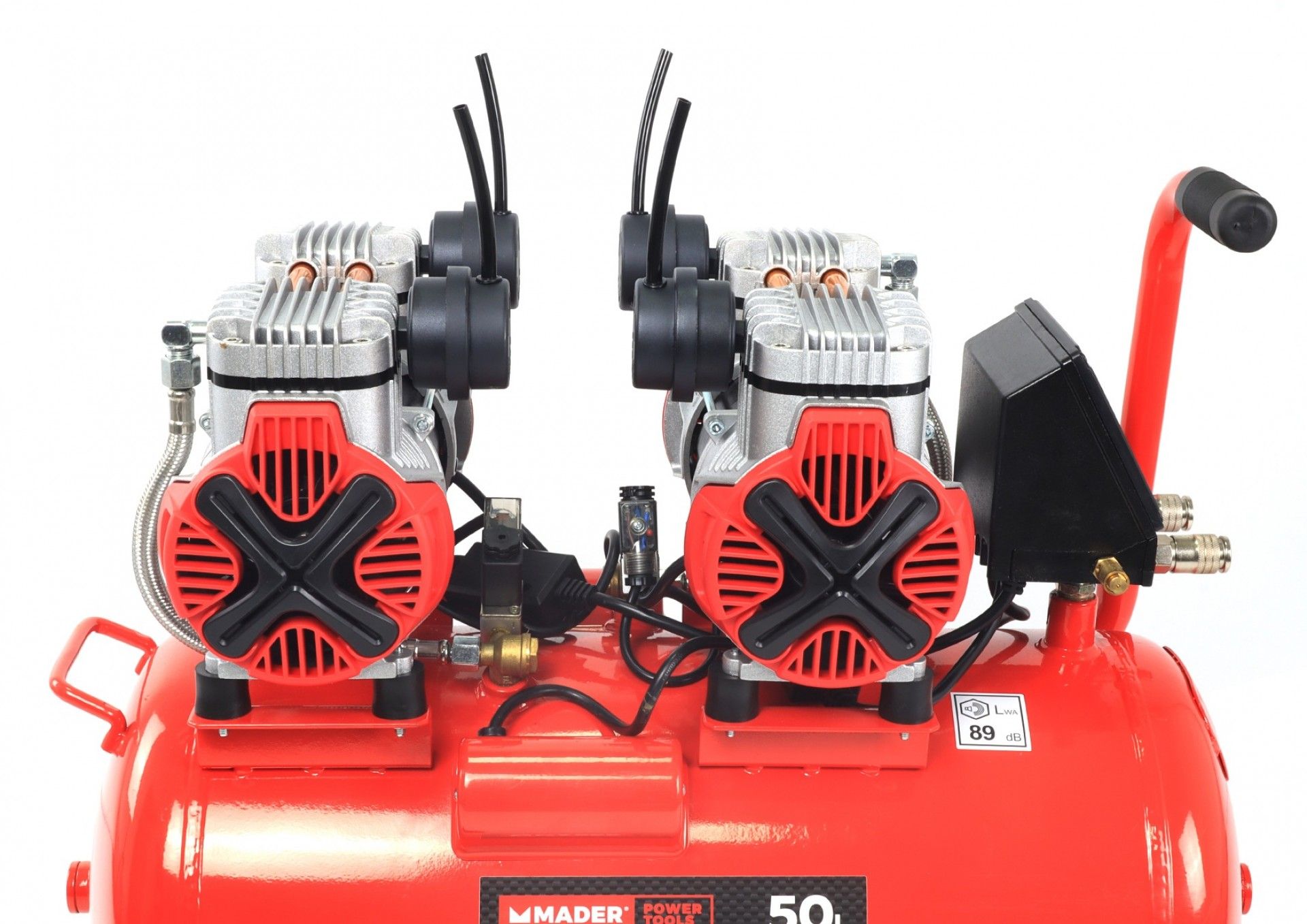 Compressor de Ar, Monobloco, 50L, 4HP, 4 Cabeças - 2 Motores, LCD refª 09349 MADER