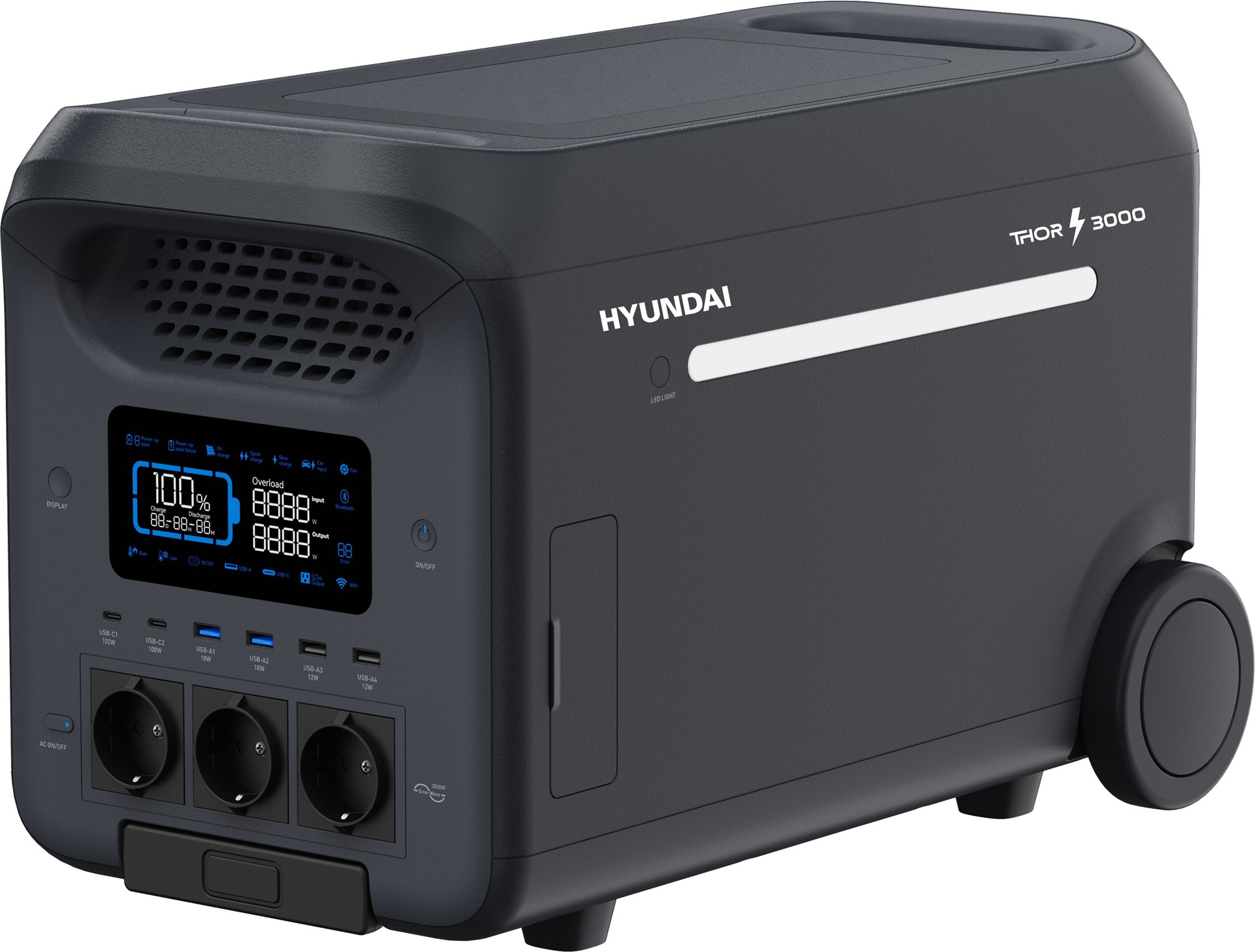 Estação energia portátil 2560Wh Thor 3000 refª THOR3000 HYUNDAI