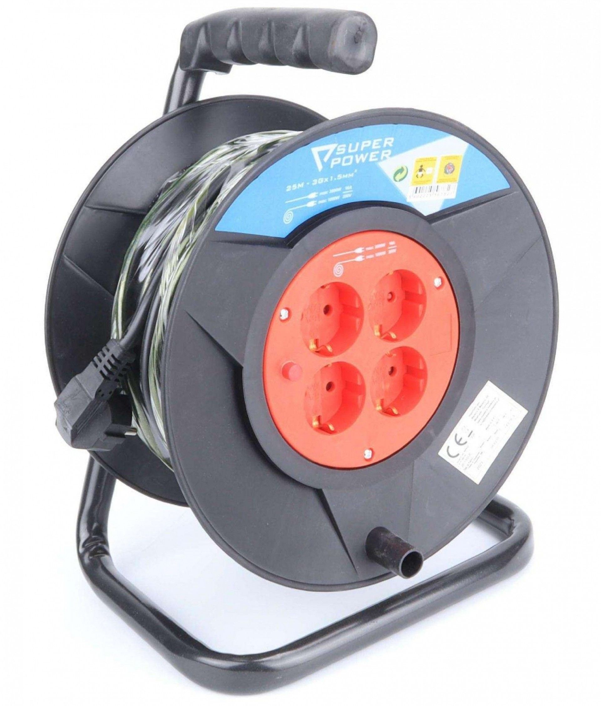 Extensão Elétrica, com Enrolador, 25m refª 56732 SUPER POWER_OUT