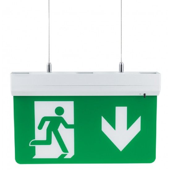 Armadura emerg�ncia enc Led 2w c/Bandeira seta p/baixo ref� 1800230062 Fillday