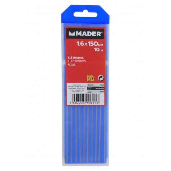 El�trodos, Tungst�nio, �1.6x150mm, 10un ref. 99081 MADER