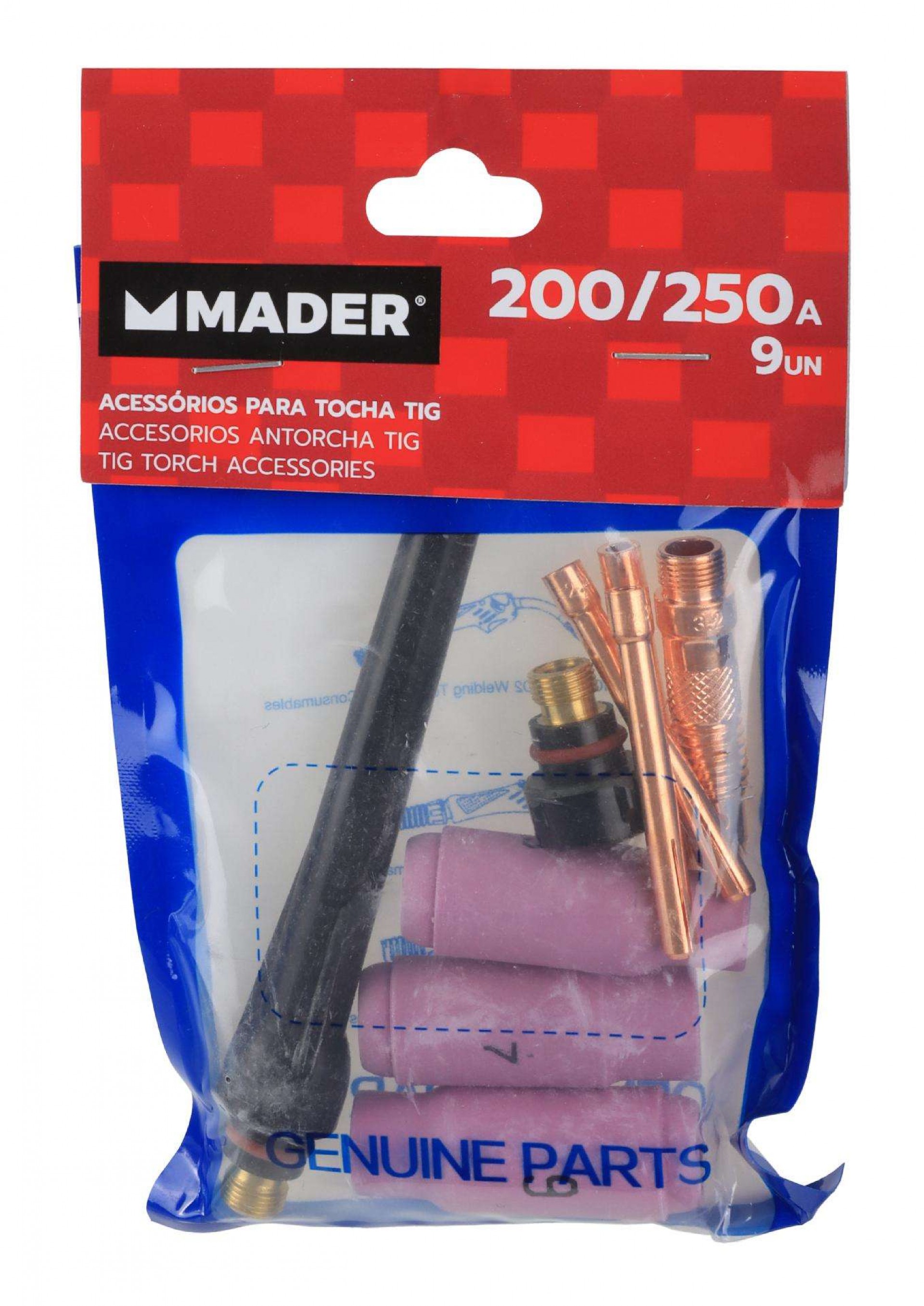 Acessório para Tocha TIG, 200/250A, 9Un ref. 63489 MADER