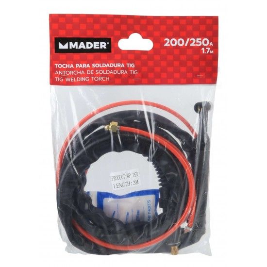 Tocha para Soldadura TIG, 200/250A, 1.7m ref. 63488 MADER Tocha para Soldadura TIG, 200/250A, 1.7m ref. 63488 MADER