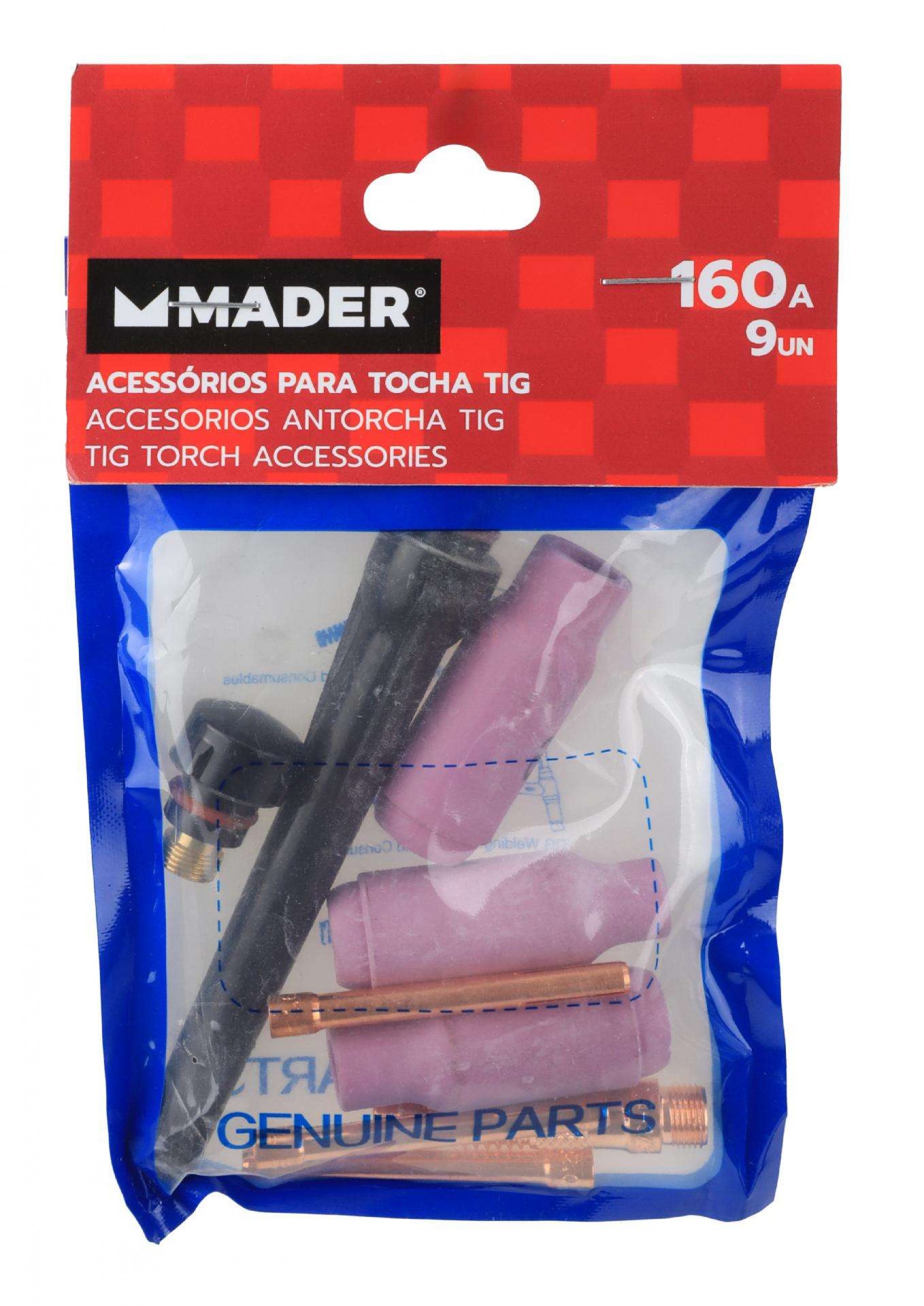 Acessório para Tocha TIG, 160A, 9Un ref. 63487 MADER