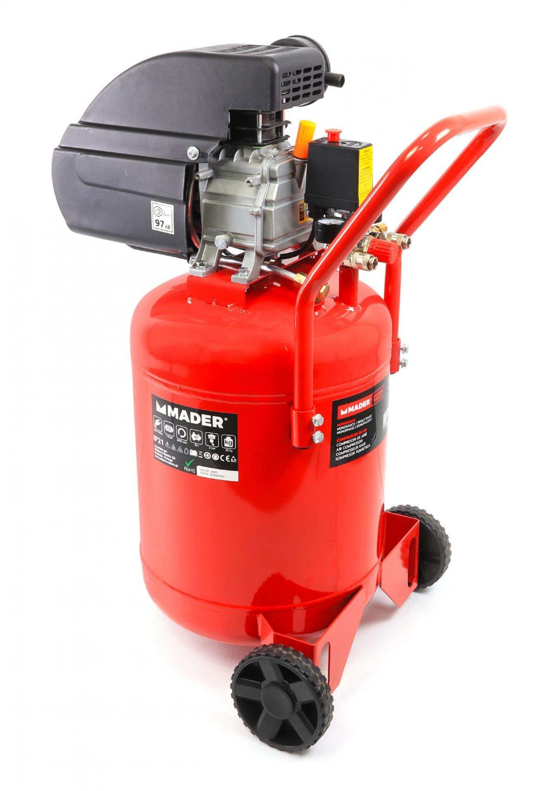 Compressor de Ar, Vertical, 50L, 2Hp, 8Bar ref. 09330 MADER