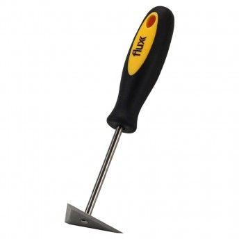 Raspador Tri�ngular A�o Inox Cabo Bimat�ria 60mm  ref� FRTCB60 FLUX