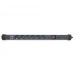 Extens�o 6 tomadas com interruptor + USB preta 3x1,50mm  ref� FE6TUP15315 FLUX