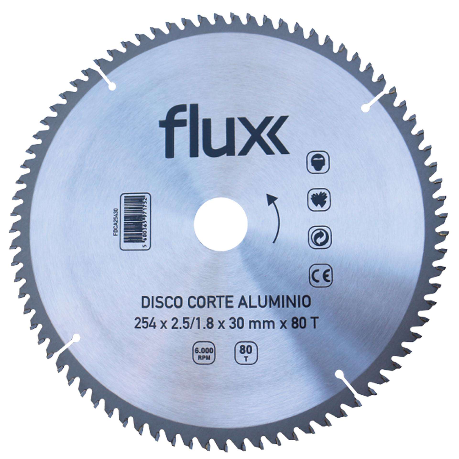 Disco Corte Aluminio 254x30mm refª FDCA25430 FLUX