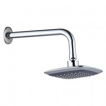 Chuveiro Quadrado Cromado 200mm T158 Tubo  ref� FCQC200T158T FLUX