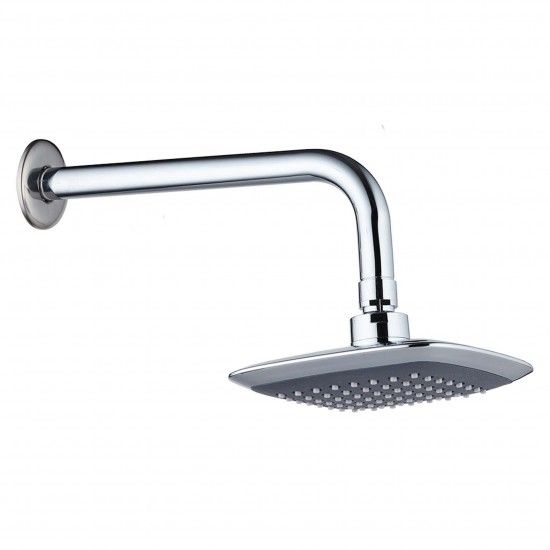 Chuveiro Quadrado Cromado 200mm T158 Tubo  ref� FCQC200T158T FLUX