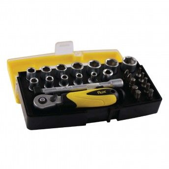 Conjunto Estojo Chave Caixa Crom. Vanadium 25Pçs 1/4 refª FCECCCV2514 FLUX Conjunto Estojo Chave Caixa Crom. Vanadium 25Pçs 1/4 refª FCECCCV2514 FLUX