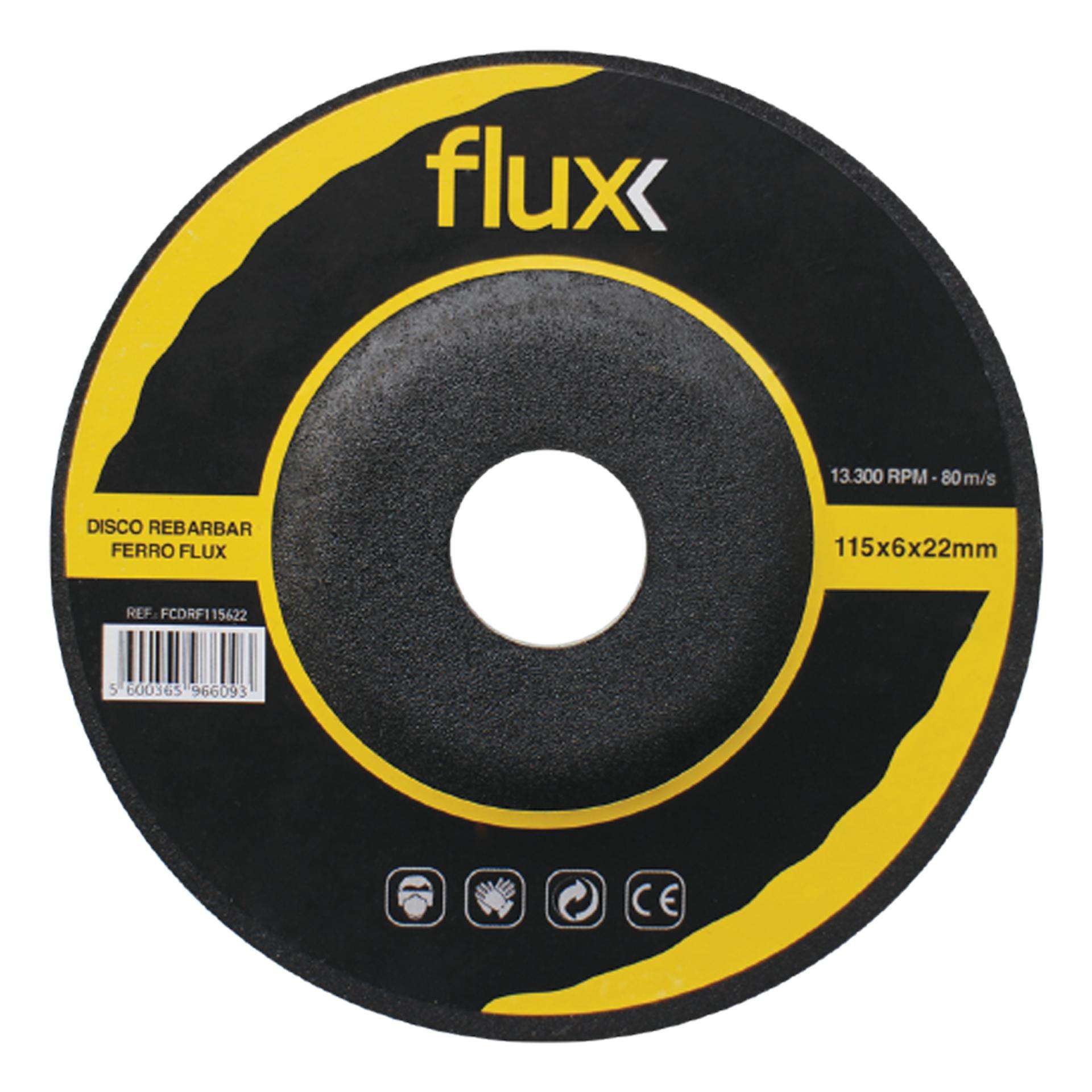 Disco Rebarbar Ferro 115x6x22mm refª FCDRF115622 FLUX