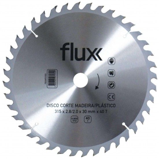 Disco Corte Madeira/Plastico 315x30mm refª FCDCMP31530 FLUX Disco Corte Madeira/Plastico 315x30mm refª FCDCMP31530 FLUX