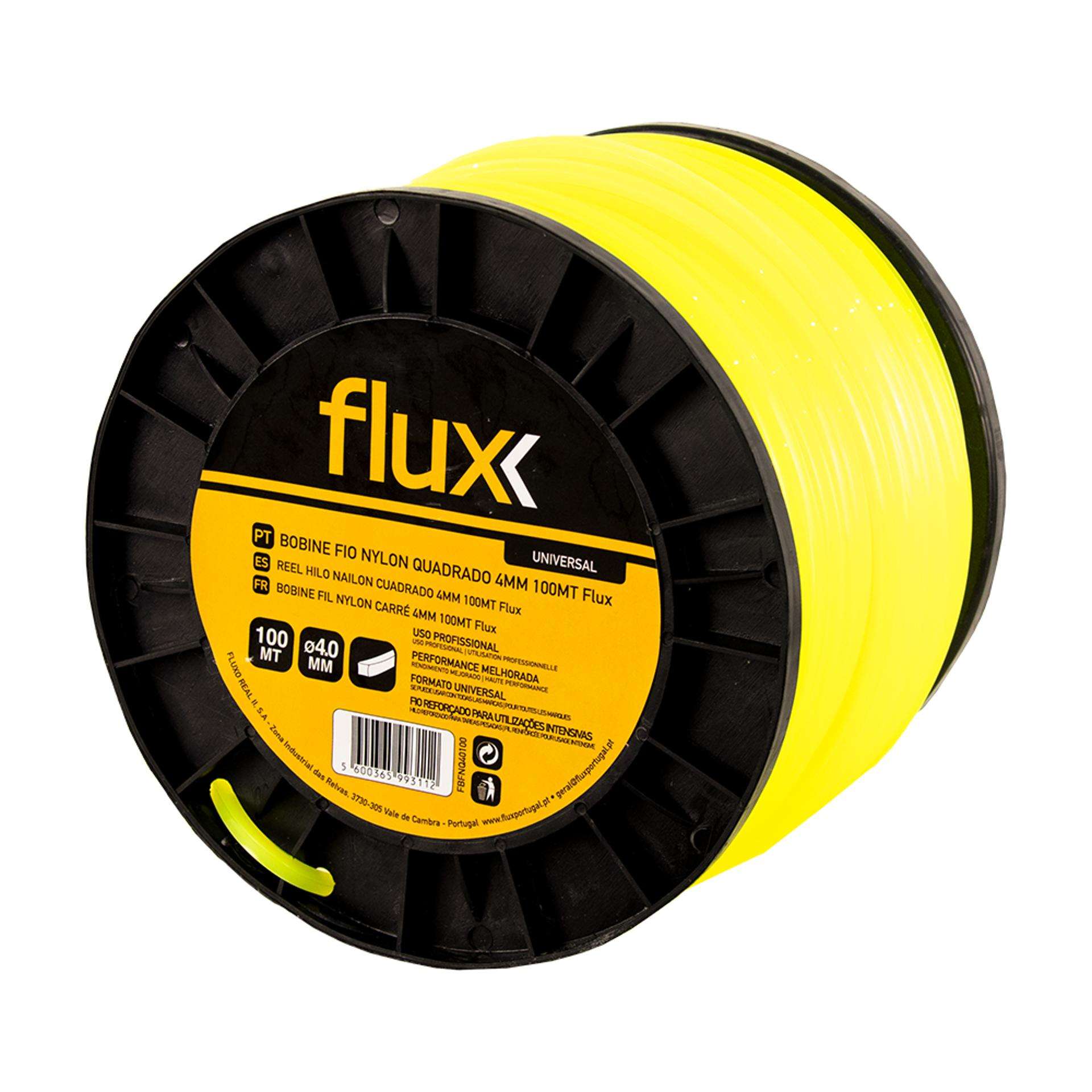 Bobine Fio Nylon Quadrado 4,0mm 100mt refª FBFNQ40100 FLUX