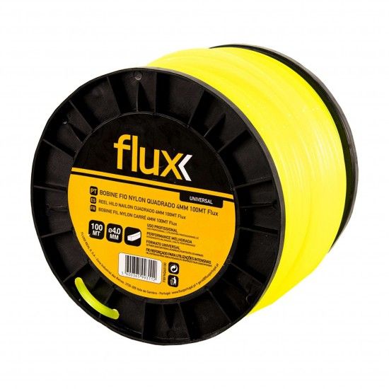 Bobine Fio Nylon Quadrado 4,0mm 100mt refª FBFNQ40100 FLUX Bobine Fio Nylon Quadrado 4,0mm 100mt refª FBFNQ40100 FLUX
