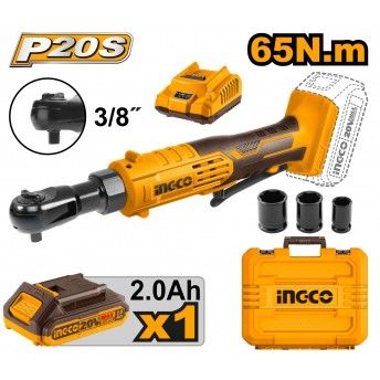 Chave Roquete 20V 65Nm + 1 Bat 2A + Ca + Mala refª CDRLI2060152 IngCo Chave Roquete 20V 65Nm + 1 Bat 2A + Ca + Mala refª CDRLI2060152 IngCo