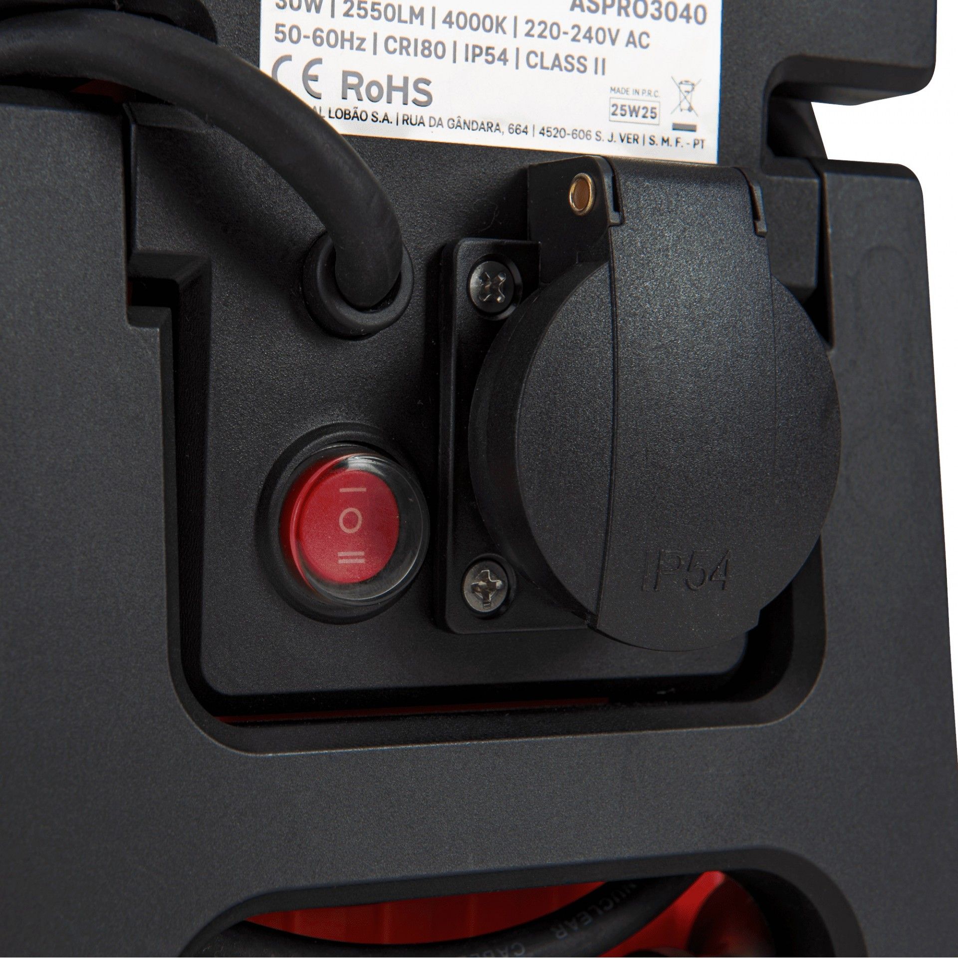 Projector recarregável 30W IP54 4000k c/tomada refª ASPRO3040 ASLO