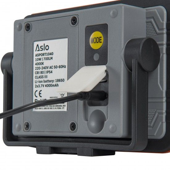 Projector recarregável 10W IP54 4000k refª ASPORT1040 ASLO Projector recarregável 10W IP54 4000k refª ASPORT1040 ASLO