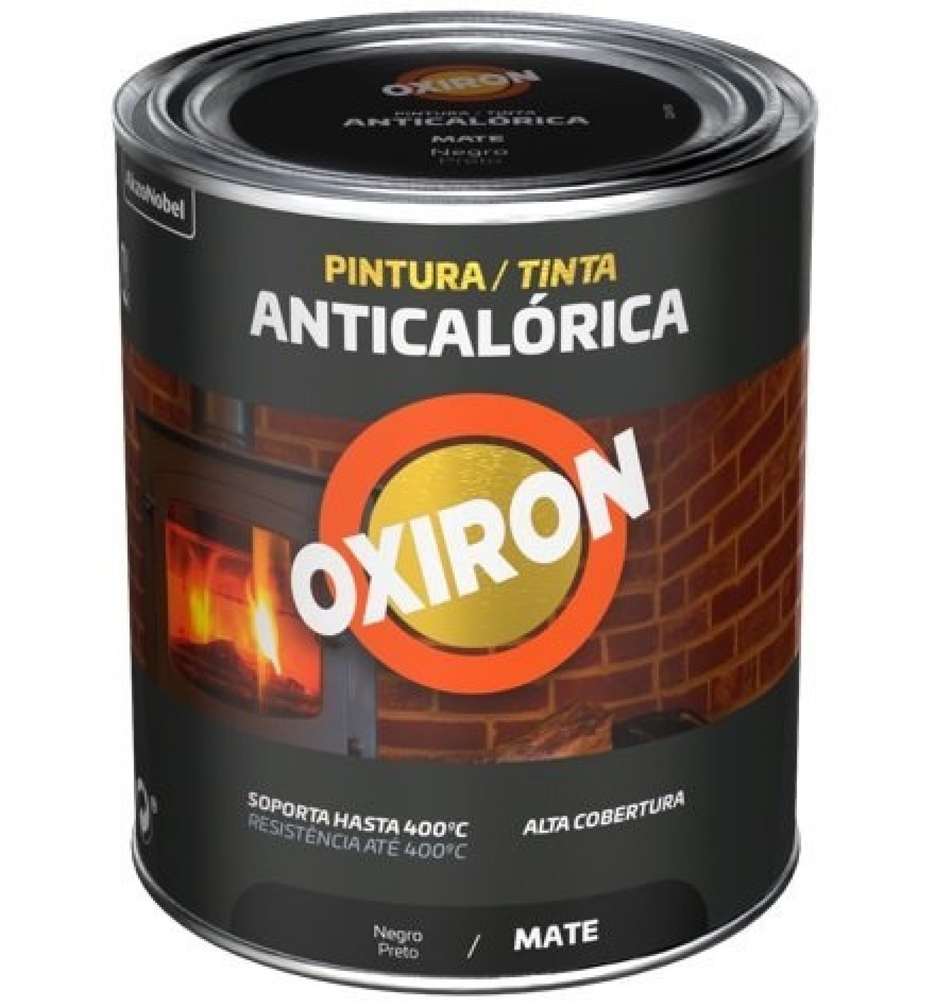 Oxiron Anti-calórico Preto mate 0.75L refª 5952373 Akzonobel