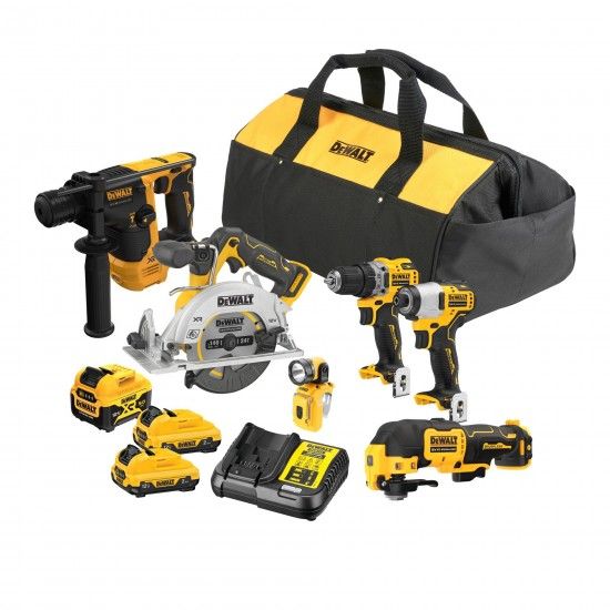 Kit Aparafusadora DCD701 + Multifunções DCS353 +Serra DCS512 +Aparafusadora DCF801 + Martelo DCH072 Kit Aparafusadora DCD701 + Multifunções DCS353 +Serra DCS512 +Aparafusadora DCF801 + Martelo DCH072