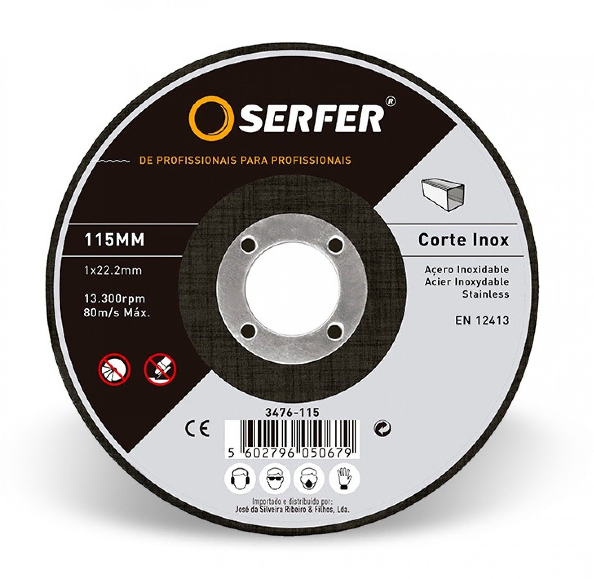 Disco de corte 115x1x22.2mm refª 3476-115 Serfer