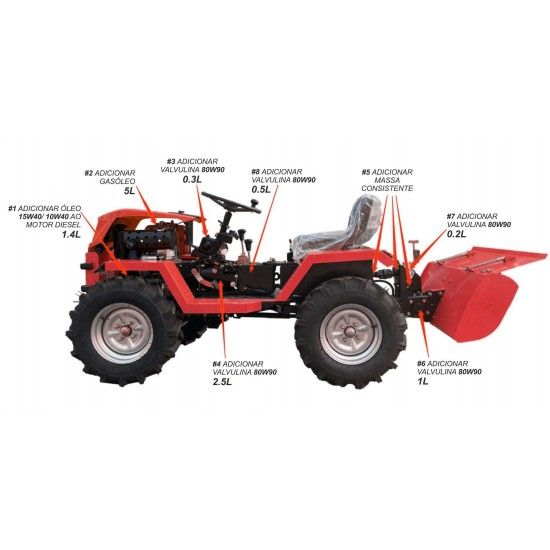 Mini Trator, Diesel, 532cc, 6 Velocidades ref. 28521 MADER
