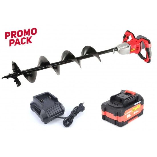 Abre Buracos 18v [74055] + bateria 4.0Ah [74007]+ carregador [74011] Mader