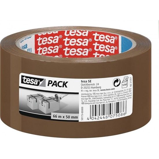 Fita adesiva 66mx50mm castanha TESA