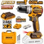 Aparafusadora 20V Brushless 60Nm + 2 Bat 2A + Ca + Mala  ref� CDLI20602E IngCo