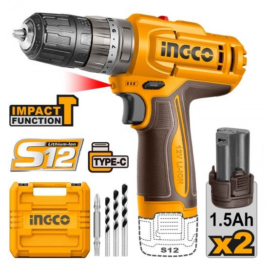 Aparafusadora Bateria L�tio 12V  ref� CIDLI12202E INGCO