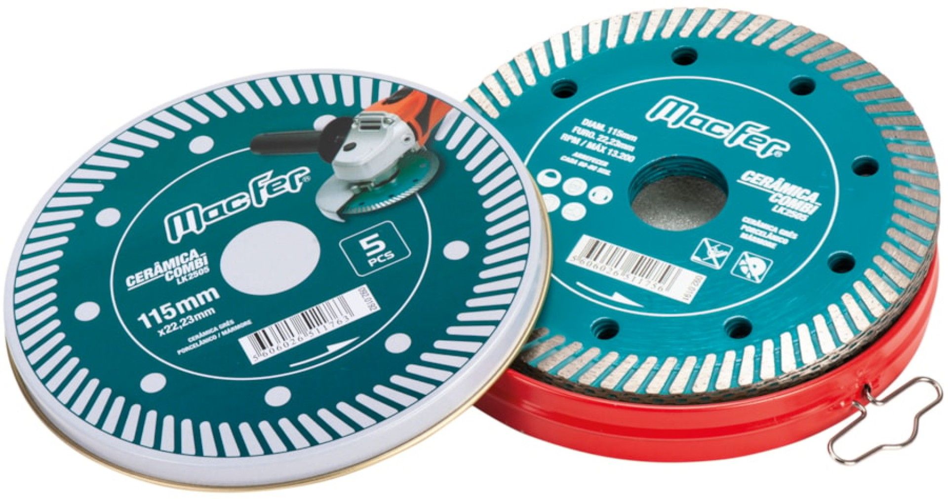 Disco diamantado Cerâmica Combi LK2505 115mm 5pç refª 092.0192 MACFER