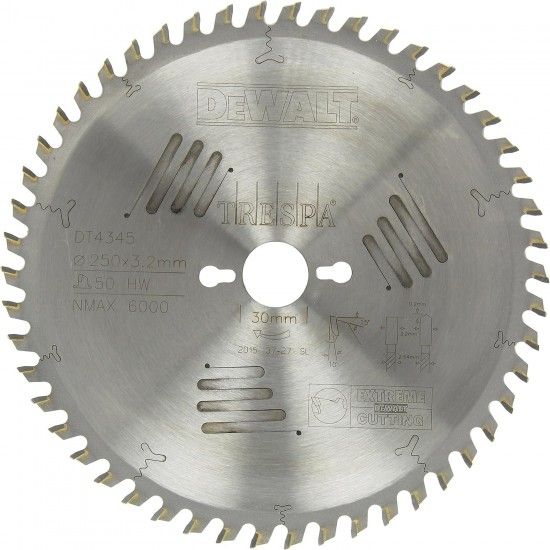 Disco Trespa 250mm 50T ref� DT4345-QZ DEWALT