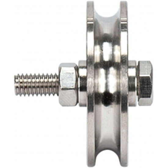 ROLDANA INOX 40MM C\ROLAM + PARAF + PORCA